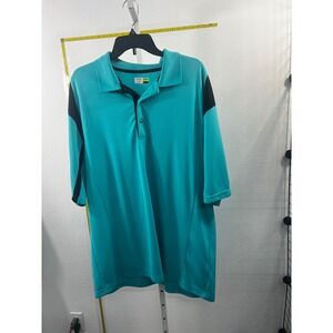 Links Edition Mens 2XLT Teal Blue Black Golf Polo Shirt Short‎ Sleeve Tall Fit